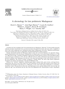 A chronology for late prehistoric Madagascar