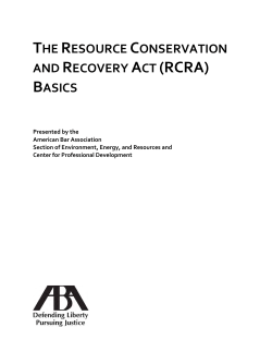 The Resource Conservation and Recovery Act (RCRA) Basics