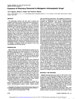 Exposure of Pharmacy Personnel to Mutagenic