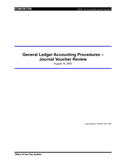 General Ledger Accounting Procedures – Journal Voucher Review