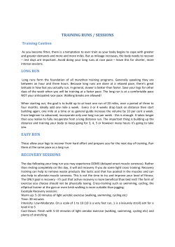 training runs / sessions easy run recovery sessions