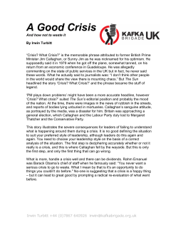 A Good Crisis - Leadership for Change
