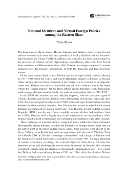 National Identities and Virtual Foreign Policies among