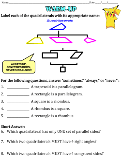 Label each of the quadrilaterals with its appropriate name: For the