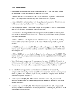 XVIII. Amortizations A man buys a car for $36,000. If the interest rate