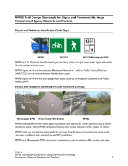 MPRB Trail Design Standards for Signs and Pavement Markings