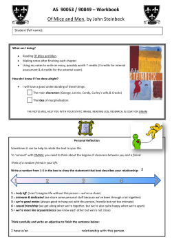 AS 90053 / 90849 &ndash; Workbook Of Mice and Men, by John Steinbeck