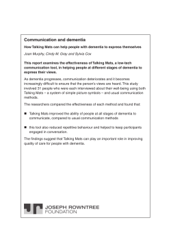 JRF Communication and dementia