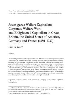 Avant-garde Welfare Capitalism Corporate Welfare