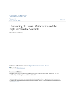 Dismantling of Dissent: Militarization and the Right to Peaceable