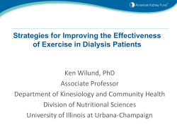 Strategies for Improving the Effectiveness of Exercise in Dialysis