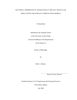 BACTERIAL ADSORPTION OF AQUEOUS HEAVY METALS