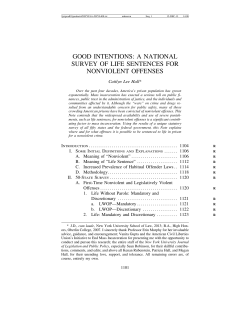 good intentions: a national survey of life sentences for nonviolent