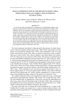 Sexual Reproduction of the Brazilian Reef Coral Siderastrea