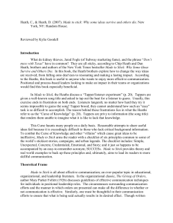 Made to stick - NCLP - University of Maryland