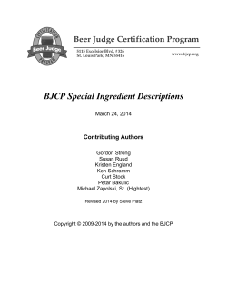 BJCP Special Ingredient Descriptions