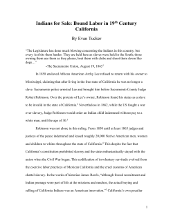 Indians for Sale: Bound Labor in the Golden State