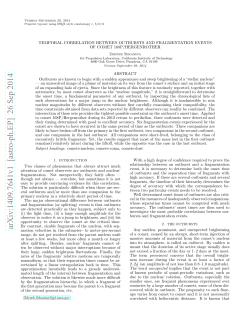 Temporal Correlation Between Outbursts and Fragmentation Events