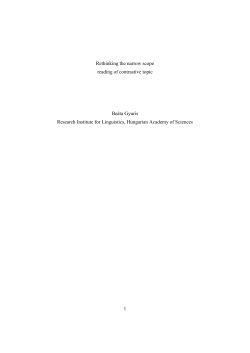 1 Rethinking the narrow scope reading of contrastive topic Be&aacute;ta