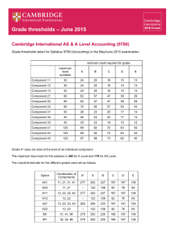Grade thresholds &ndash; June 2015