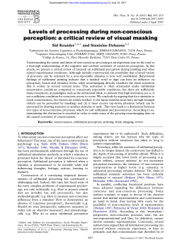 Levels of processing during non-conscious perception: a critical