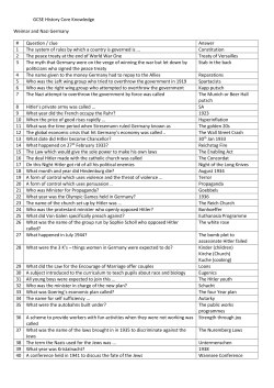 GCSE Core Knowledge Questions