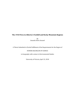 The 1910 Fires in Alberta`s Foothill and Rocky Mountain Regions