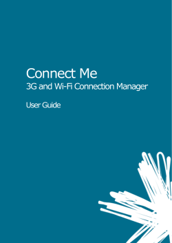 Connect Me 3G and Wi-Fi Connection Manager User Guide