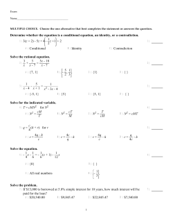 Determine whether the equation is a conditional equation, an