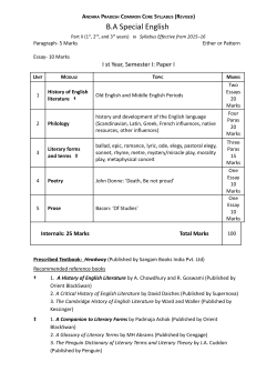 BA Special English - Andhra University