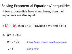Solving Exponential Equations/Inequalities