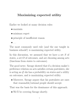 Maximizing expected utility