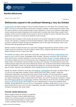 Deficiencies expand in the southeast following a very dry October