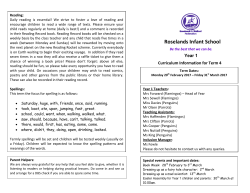 Curriculum Newsletter Year 1 Term 4