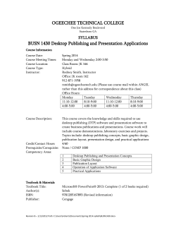 Desktop Publishing and Presentation Applications