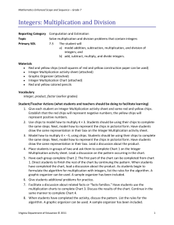 Integers: Multiplication and Division