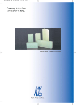 Processing instructions KaVo Everest&reg; C-temp.