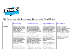 NJ Gubernatorial Race Democratic Candidates