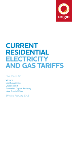 tariffs - Origin Energy