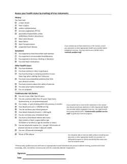 Assess your health status by marking all true statements