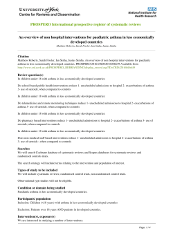 International prospective register of systematic reviews