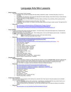 Language Arts Mini Lessons