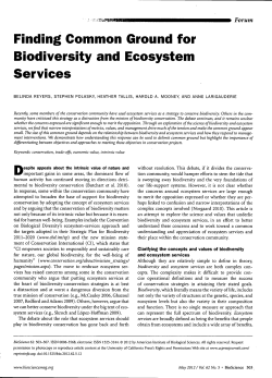 Finding Common Ground for Biodiversity and Ecosystem Services