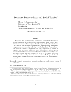 Economic Backwardness and Social Tension!