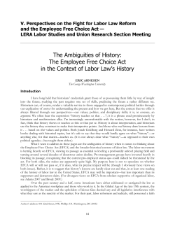 The Employee Free Choice Act in the Context of Labor Law`s History