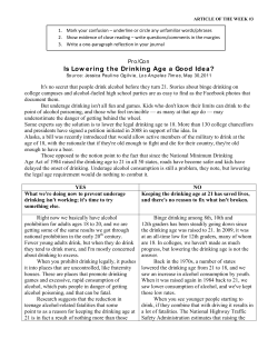 Is Lowering the Drinking Age a Good Idea?