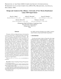 Design and Analysis of the Alliance / University of New Mexico