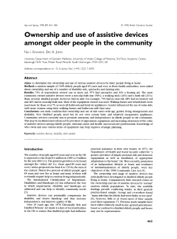 Ownership and use of assistive devices amongst older people in the