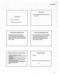 10/10/2013 Lesson 3.5: Warm Up: Constructing Parallel Lines
