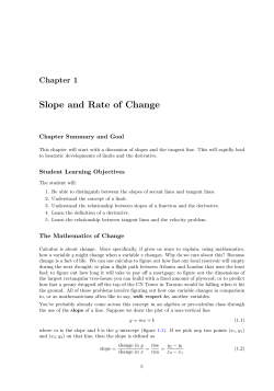 Slope and Rate of Change